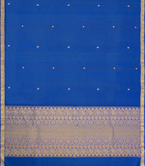 Blue Handloom Kanchipuram Silk Saree With Zari Buttas & Border-KA16180
