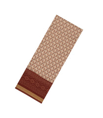 Maroon Printed Blended Chanderi Cotton Saree With Zari Border-BL5779