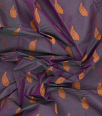 Dark Grey Woven Rasipuram Cotton Saree With Floral Buttas-RA2562
