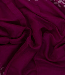 Magenta Printed Synthetics Linen Saree With Floral Motifs-BL5233