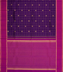 Purple Handloom Kanchipuram Silk Saree With Checks & Buttas-KA15307