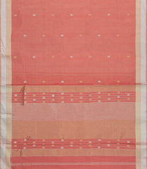 Peach Handloom Maheswari Silk Cotton Saree With Buttas-SC4137