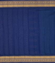 Aquamarine Handloom Gadwal SICO Saree With Cotton Body & Silk Border-GA0413