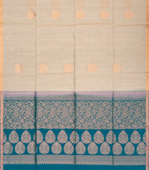 Taupe Handloom Silk Cotton Saree With Buttas & Contrast Pallu-SC3626