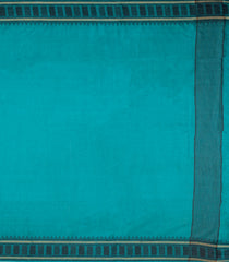 Turquoise Woven Tussar Silk Saree With Contrast Border-TU3480