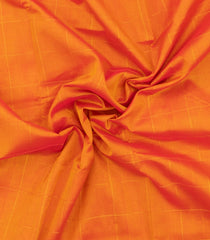 Mango Yellow Handloom Silk Cotton Saree With Zari Checks & Contrast Border-SC4726