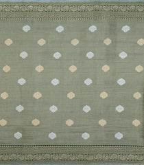 Aquamarine Woven Art Tissue Saree With Embroidered Meena Floral Motifs-BL4970