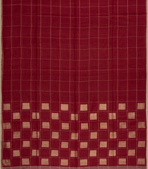 Crimson Woven Kota Silk Saree With Zari Checks-KO1058