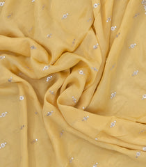 Yellow Woven Synthetic Blended Saree With Embroidered Motifs-EN2013
