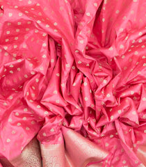 Light Peach Woven Art Tussar Silk Saree With Floral Motifs-BL4625