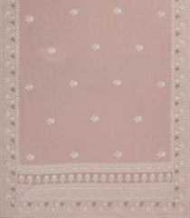 Light Peach Woven Synthetic Blended Saree With Embroidered Motifs-EN2010
