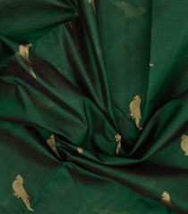 Green Handloom Silk Cotton Saree With Buttas-SC4334