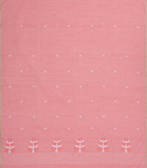 Baby Pink Handloom Bengal Cotton Saree With Floral Buttas-BG1746