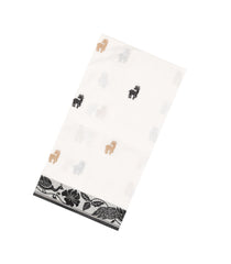 White Handloom Bengal Cotton Saree With Deer Buttas-BG1702