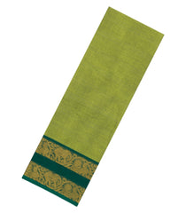Light Green Woven Chettinad Cotton Saree With Contrast Border-CN1907