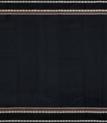 White Handloom Korvai Kanchipuram Silk Saree With Black Silk Border-KA16667