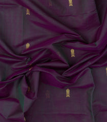 Purple Handloom Silk Cotton Saree With Zari Buttas-SC4264