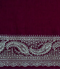 Maroon Woven Synthetic Blended Saree With Embroidered Motifs-EN2020