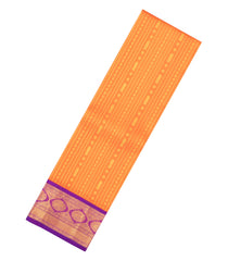 Orange Handloom Korvai Silk Pavadai & Purple Blouse-PM2079