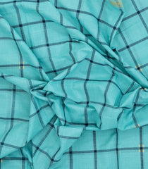 Turquoise Woven Kadappa Cotton Saree With Checks-KN0744