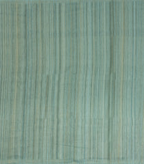 Aquamarine Printed Synthetic Tussar Saree With Zari Stripes-BL5377