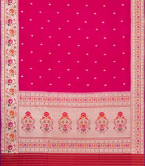 Pink Handloom Banarasi Silk Saree With Floral Buttas & Meena Borde-BE1764