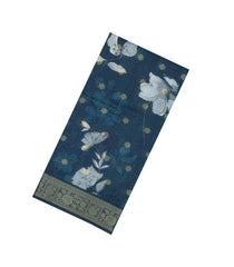 Navy Blue Printed Synthetic Dola Silk Saree With Zari Buttas & Border-SY0245