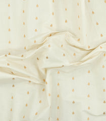White Handloom Gadwal SICO Saree With Cotton Body & Silk Border-GA0328
