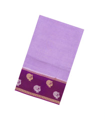 Lavender Woven Blended Viscose Saree With Contrast Border-BL5544