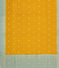 Mustard Woven Blended Viscose Saree With Zari Checks & Buttas -BL5590