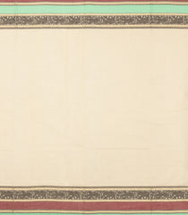 Beige Handloom Silk Cotton Saree With Annam Chakaram Motifs-SC3946
