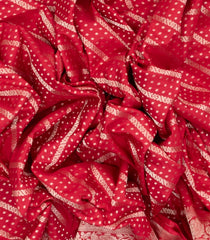 Crimson Handloom Banarasi Silk Saree With Floral Motifs-BE1288