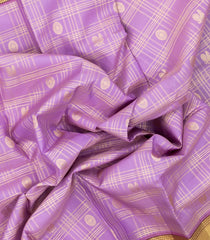 Lavender Woven Pure Silk Saree With Zari Checks & Buttas -EC2539
