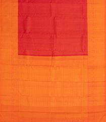 Red Handloom Kanchipuram Silk Saree With Honeycomb Motifs-KA13686