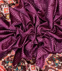 Magenta Handloom Blended  Silk Saree With Ikat Motifs & Hand Embroidered Selvage-EN1710