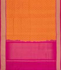 Orange Handloom Pochampally Ikat Silk Saree With Tie & Dye Motifs -IK0426