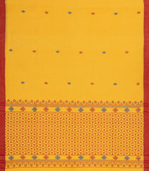 Yellow Woven Tussar Silk Saree With Buttas & Contrast Border-TU3471