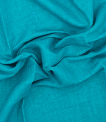 Turquoise Printed Synthetic Linen Saree With Contrast Pallu-SY0330
