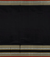 Black Handloom Kanchipuram Silk Saree With Thread Buttas-KA15178