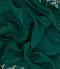 Sea Green Printed Synthetics Linen Saree With Floral Motifs-BL5237