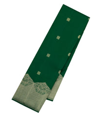 Green Handloom Kanchipuram Silk Saree With Annam Motifs-KA15027-Green