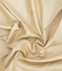 Cream Handloom Korvai Kanchipuram Silk Saree With Zari Checks-KA15408