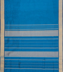 Blue Handloom 9 Yards Silk Cotton Saree With Contrast Border-SC4694