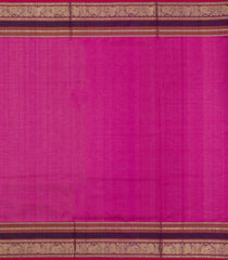Hot Pink Handloom Silk Cotton Saree With Checks-SC4213