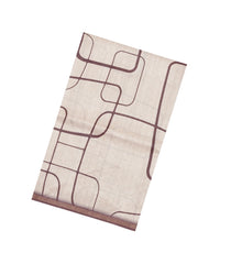 Taupe Printed Synthetic Dupion Saree With Contrast Border-SY0279