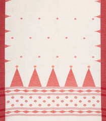 Off White Handloom Bengal Cotton Saree With Floral Buttas-BG1564