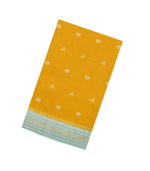 Mustard Woven Blended Viscose Saree With Zari Checks & Buttas -BL5590