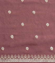 Dusty Pink Woven Synthetic Blended Saree With Embroidered Motifs-EN1984