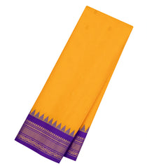 Yellow Handloom Gadwal SICO Saree With Cotton Body & Silk Border-GA0293