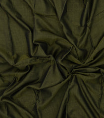 Olive Green Woven Chirala Cotton Saree With Contrast Border-CR1409